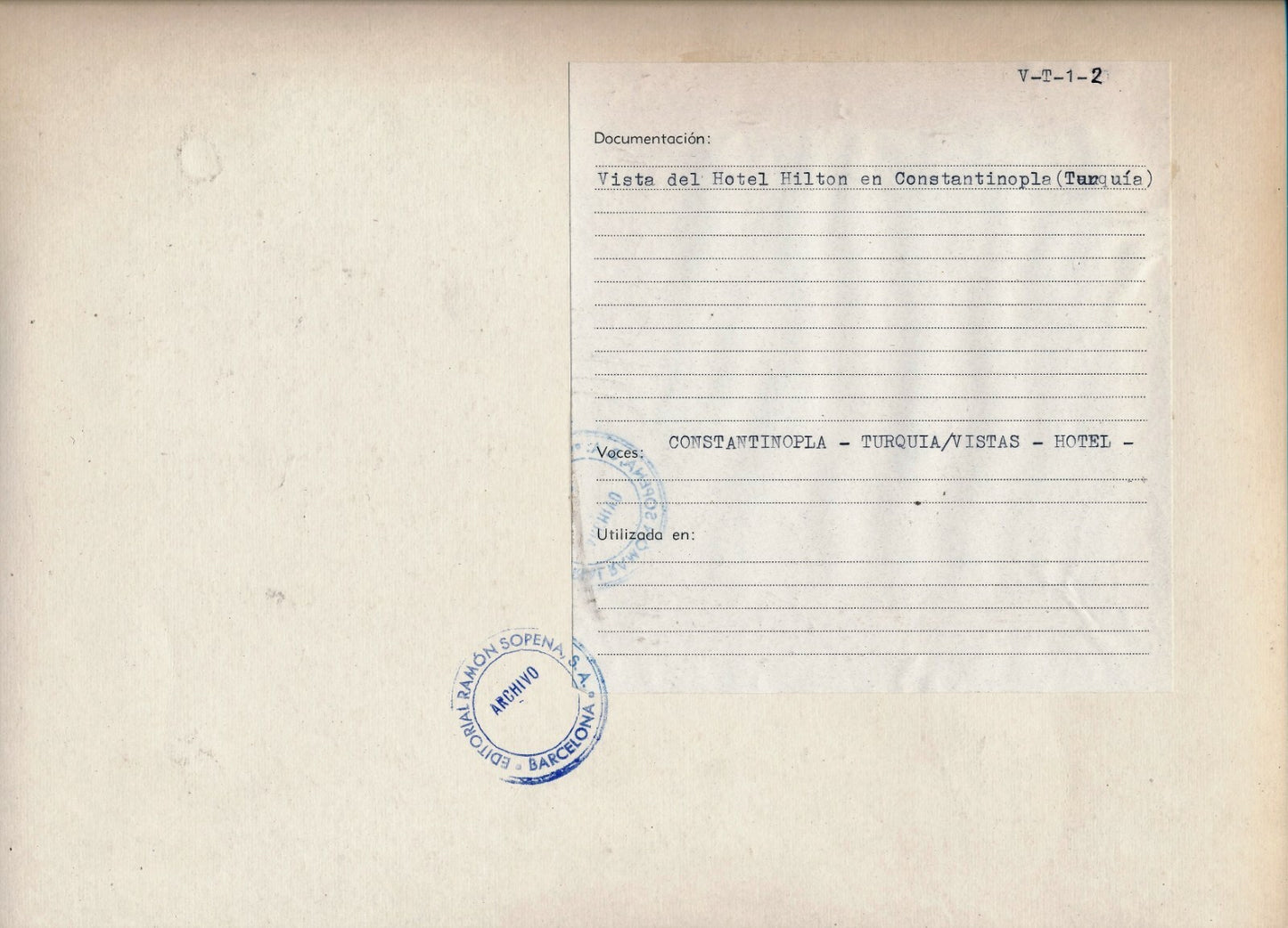 photo Architecture hotel Hilton Constantinople Turquie tirage argentique époque