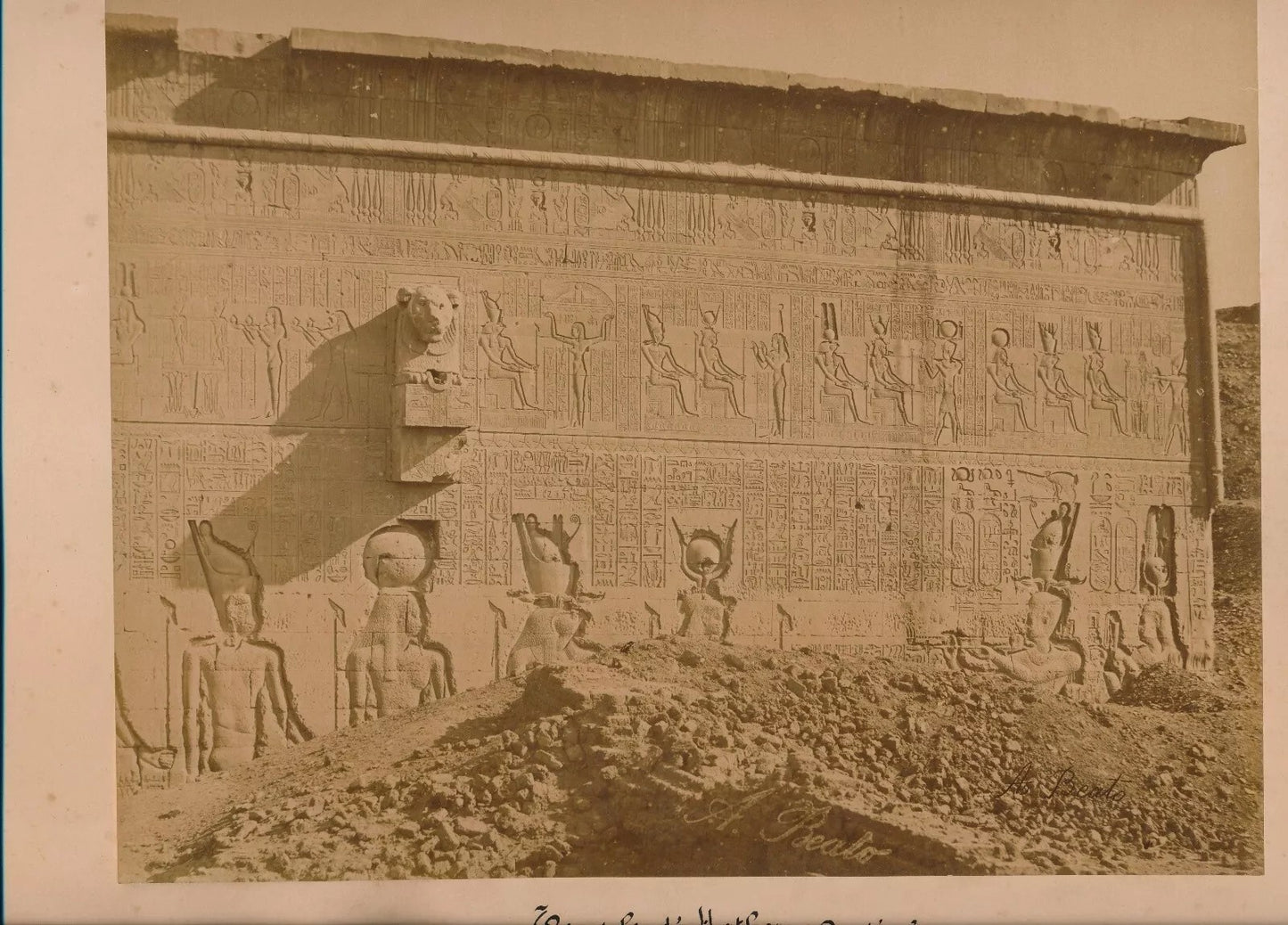 Beato 2 photo égypte Photographie  temple Hathor pylône Karnak albumine