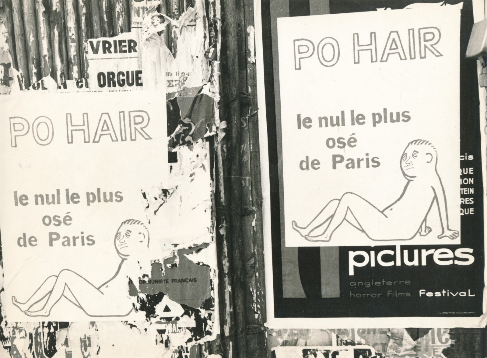 Paris mai 69 5 photos photographie époque affiche rue politique Poher anonyme
