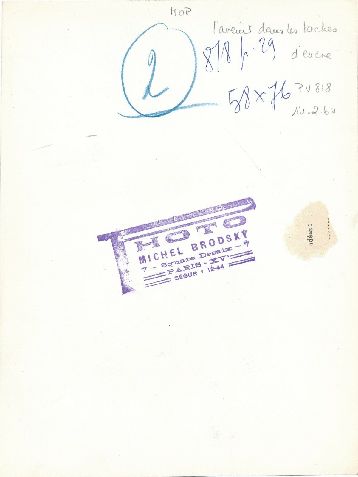 Encromancie : lire l’avenir dans les taches d’encre 2 tirages photo photographie