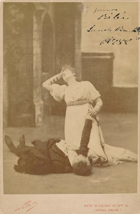 Sarah BERNHARDT actrice photo dédicacée datée 1888 signée albumine René Bégué 