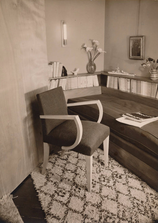 Intérieur Art déco fauteuil photo argentique époque Att. G. Martin c. 1930