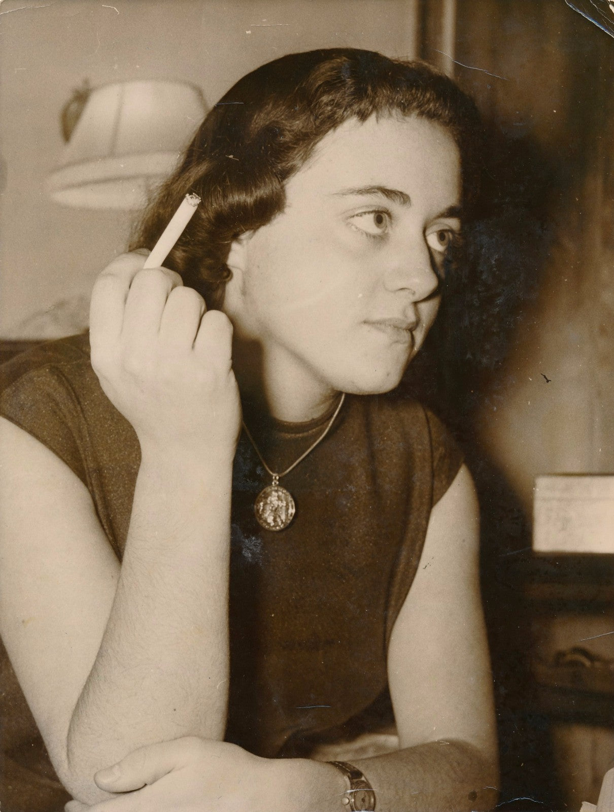 Photographie Pamela Moore écrivain américaine tirage argentique époque 1957