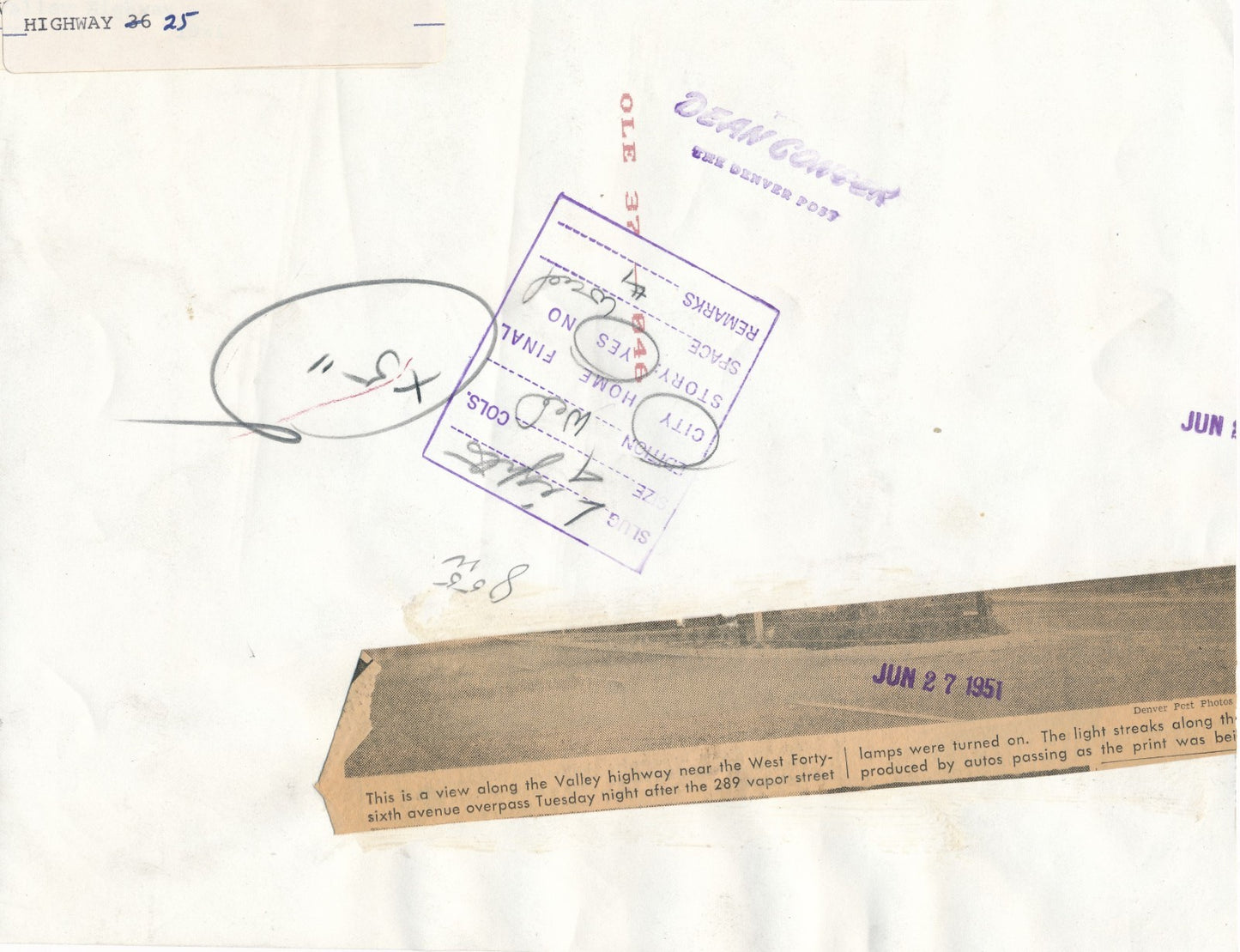 highway 25 Denver Colorado Etats-Unis photo argentique presse 1951