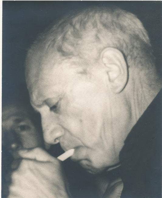 Pablo Picasso 1956 photo photographie crédit André Garimon portrait cigarette