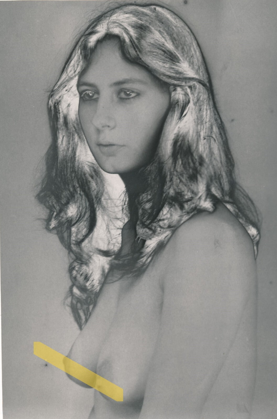 Étude nu anonyme amateur solarisation photo photographie v. 1980 sexy femme