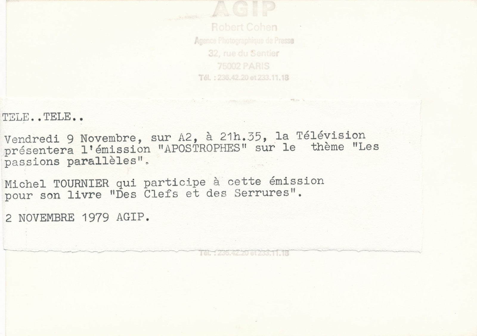 Michel Tournier (1924-2016), écrivain photographie époque 1979