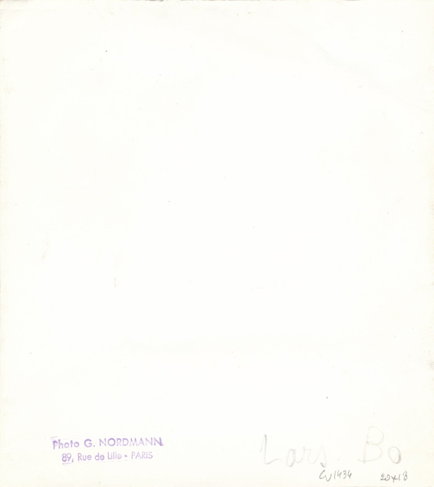 Lars BO photo photographie époque cachet G. Nordmann graveur Danemark