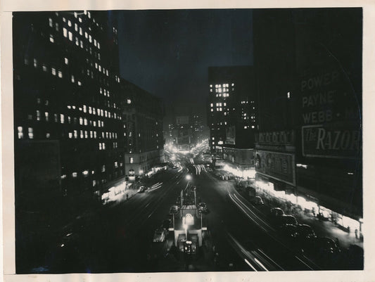 Broadway New York la nuit photo photographie argentique 1946