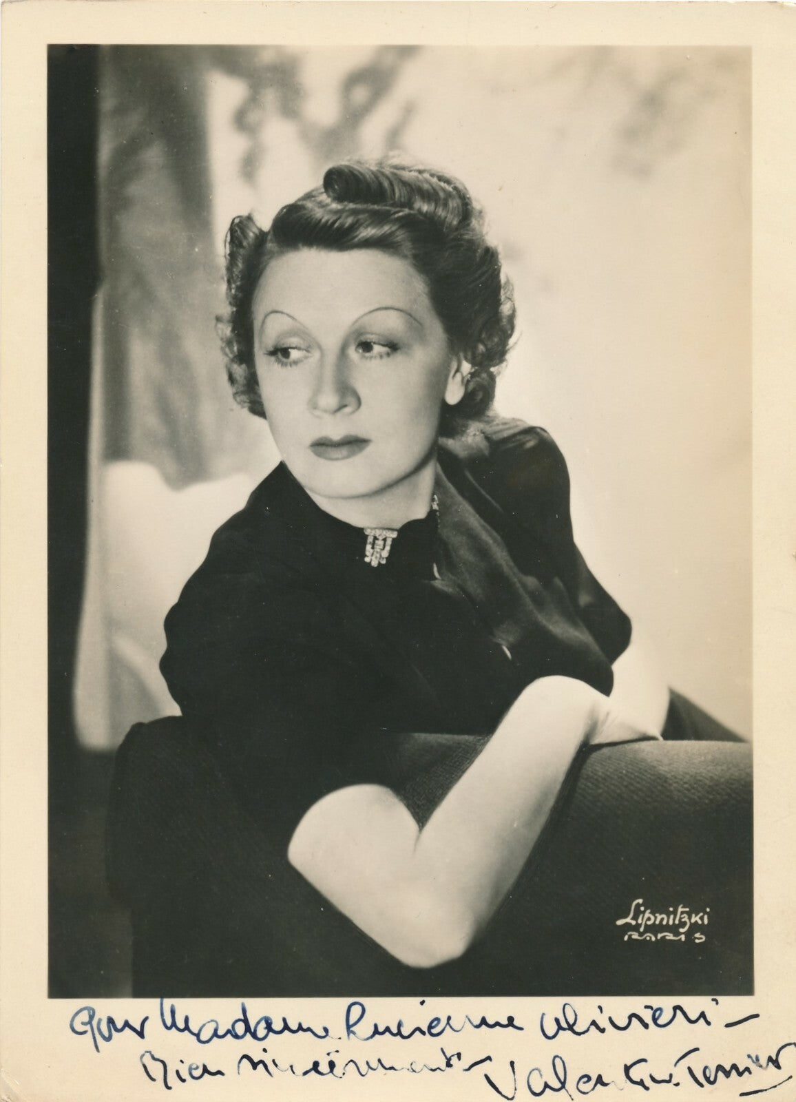Valentine TESSIER (1892-1981), actrice photo photographie signée Liptnitzk