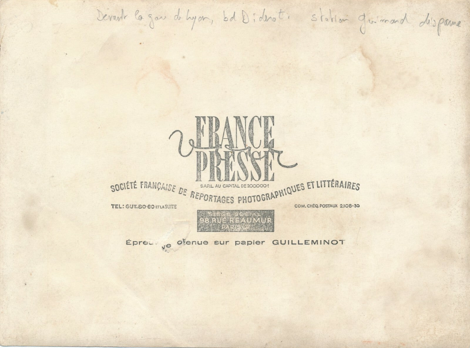 Paris gare Lyon année 1930  photo photographie Paris