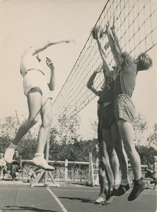 Photo volley sport tirage argentique époque photographie Jacques Gadreau v. 1946
