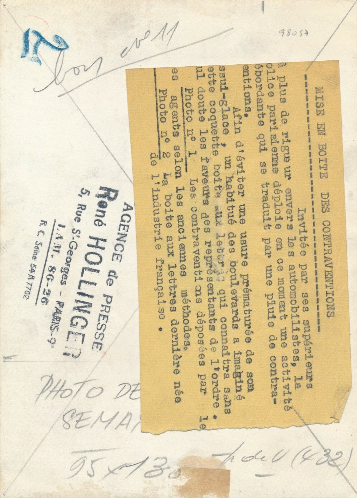 humour amende contraventions Paris v. 1950 idée boîte photo photographie