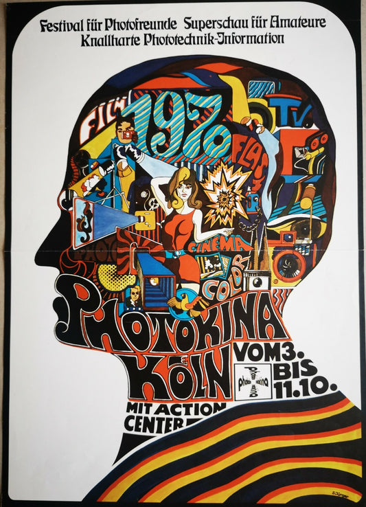 PHOTOKINA Festival für photofreunde  Cologne, 1970 Affiche offset photo