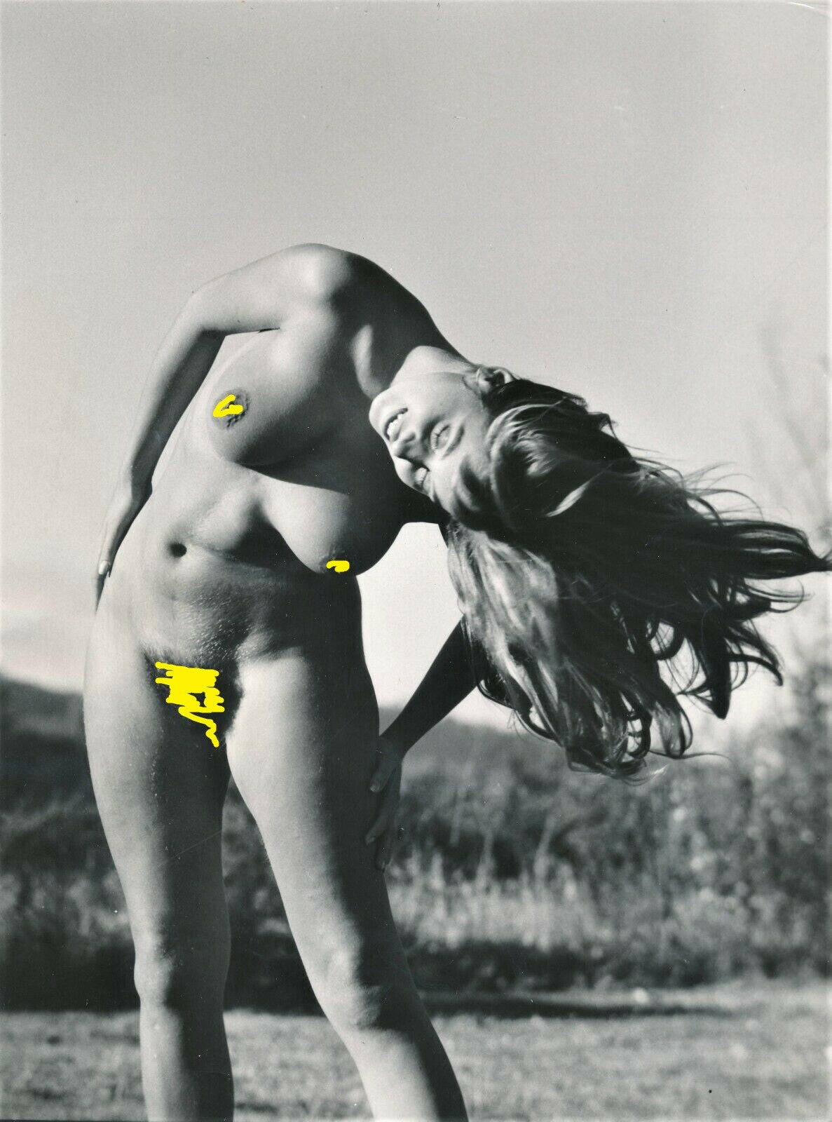 nature cheveux vintage époque tirage argentique photographie sexy nu seins