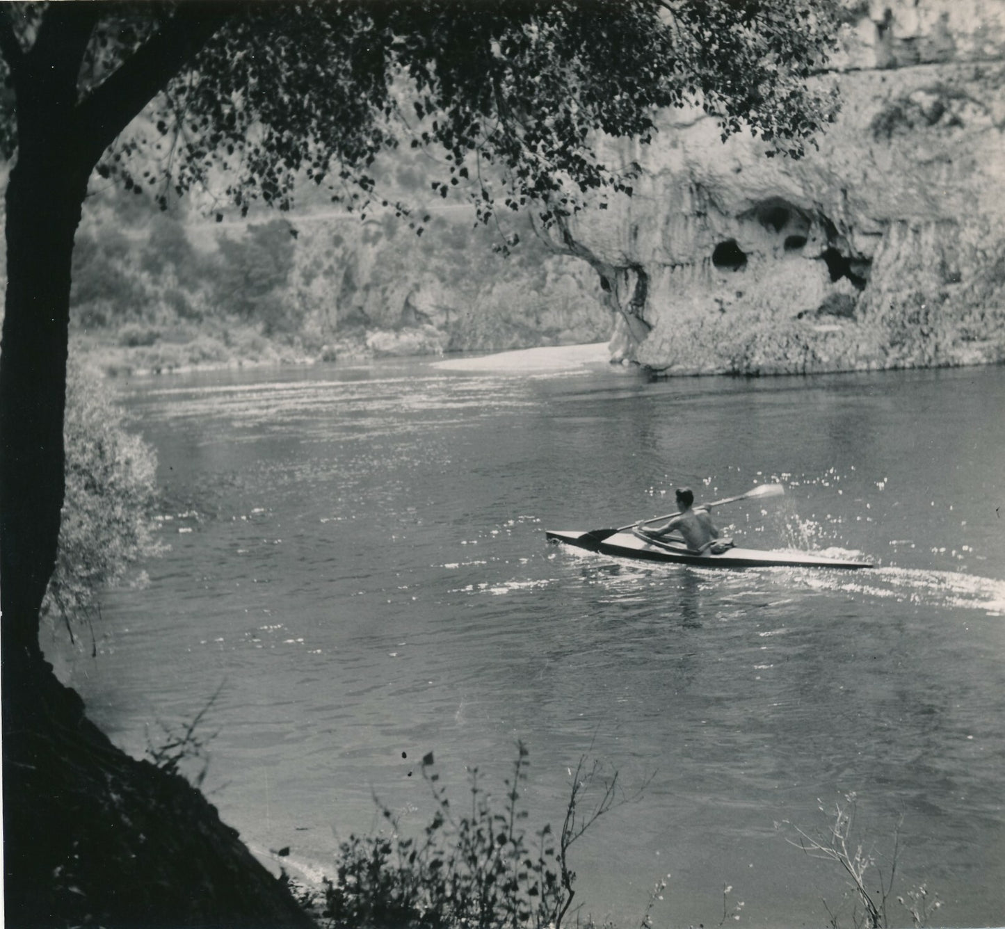 Descente Ardèche années 1960 5 photos photographie Gamet cachet lot