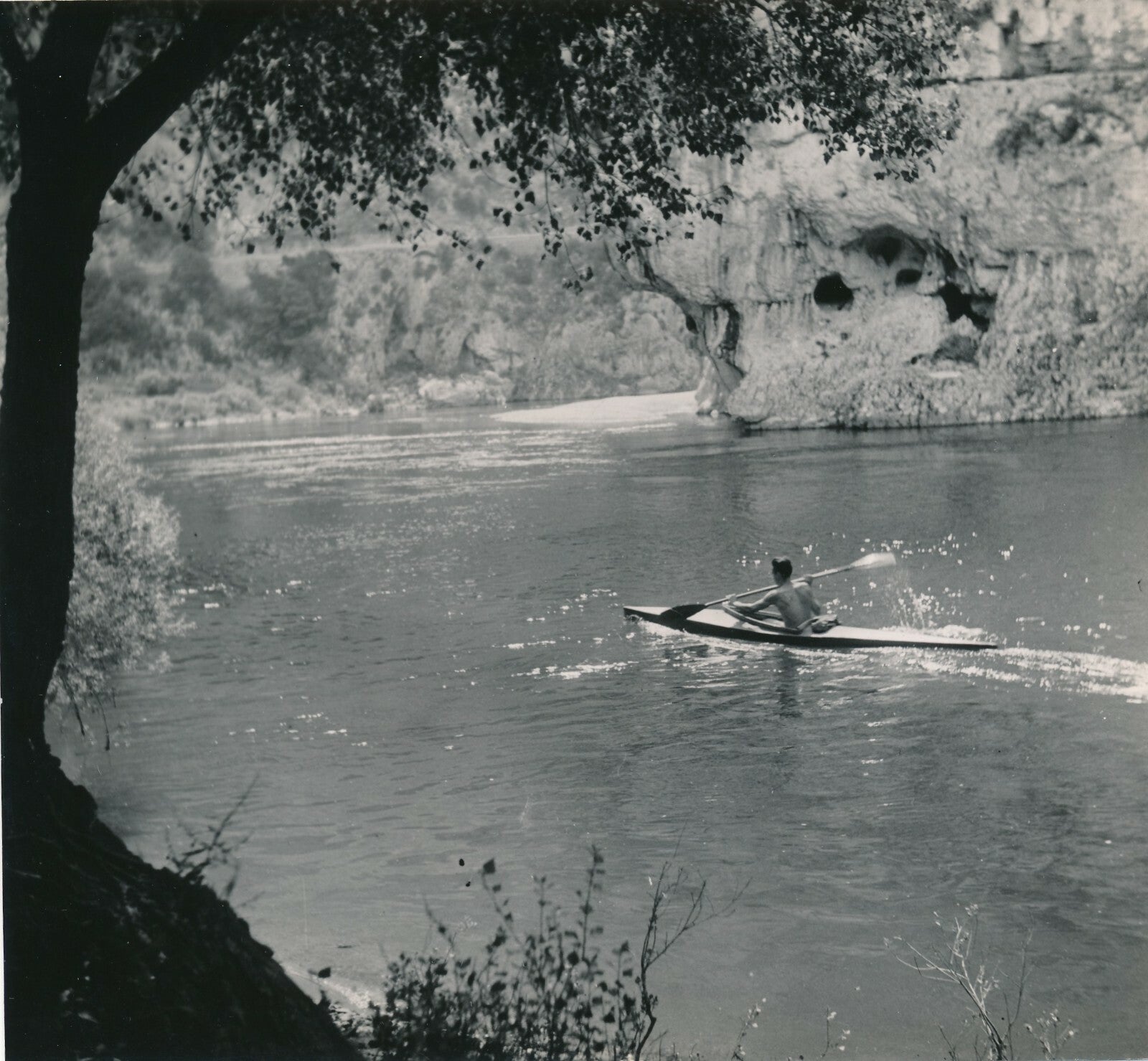 Descente Ardèche années 1960 5 photos photographie Gamet cachet lot