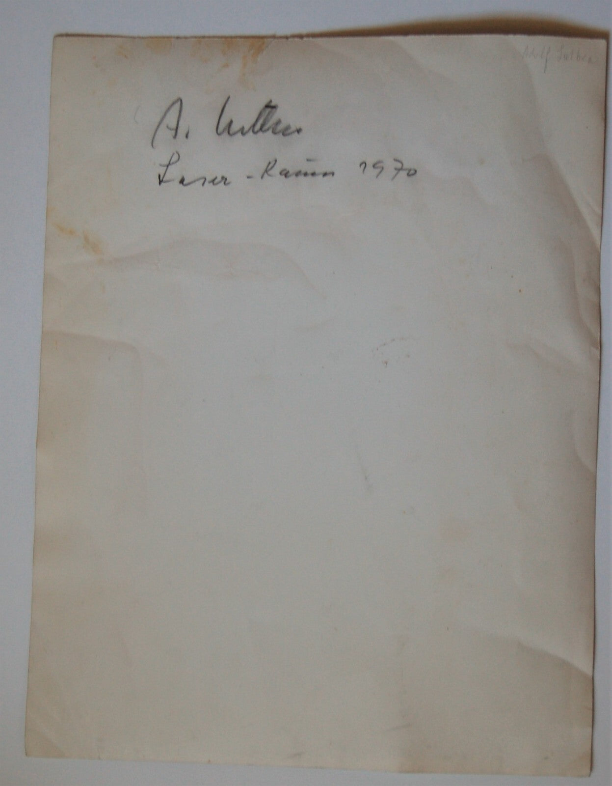 Document photo photographie artiste Adolf LUTHER laser 1970 lumière