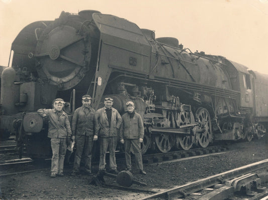 photographie Train locomotive charbon photo époque vintage ouvrier