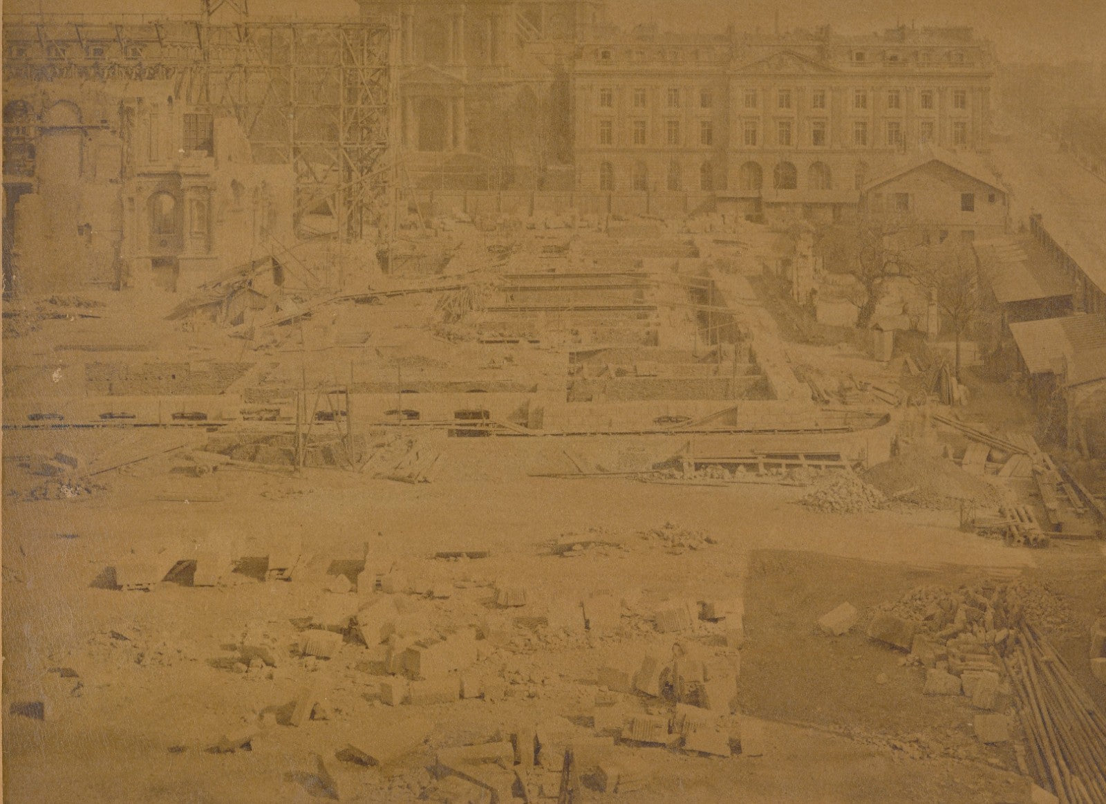 Albert FERNIQUE photographe reconstruction hotel ville Paris 1873 photo