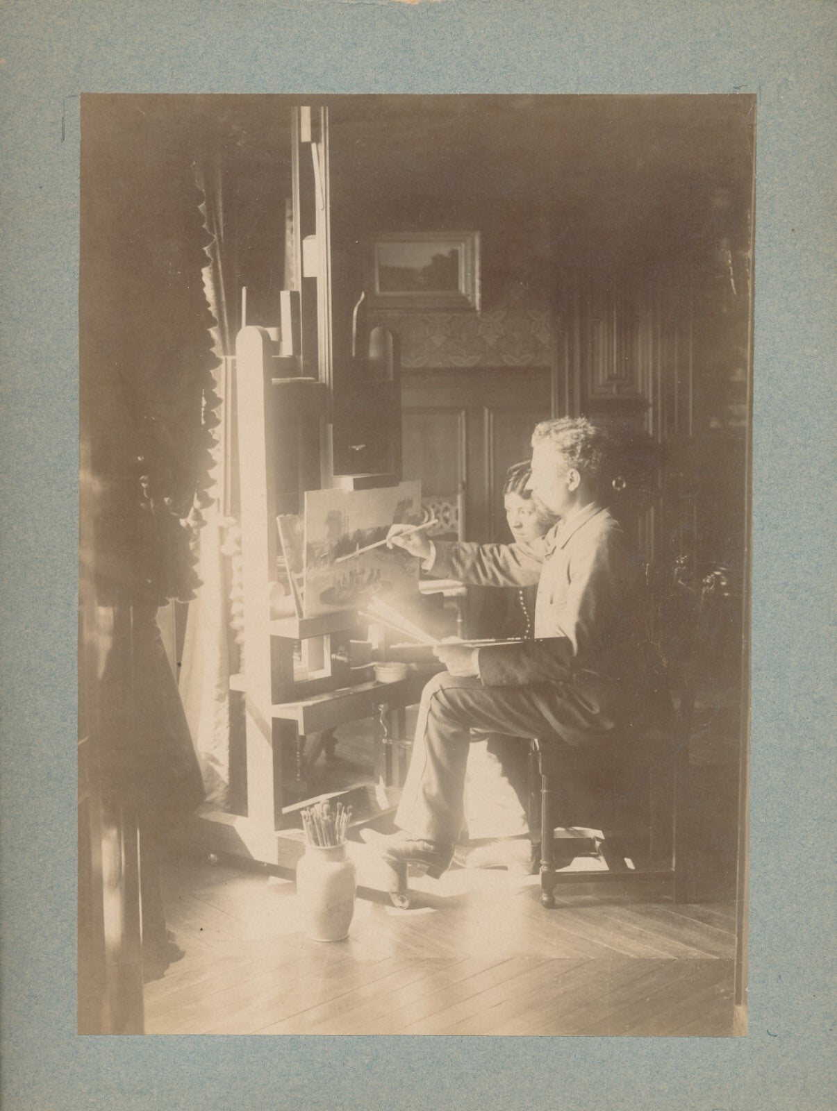 atelier peinture peintre chevalet albumine photo photographie époque