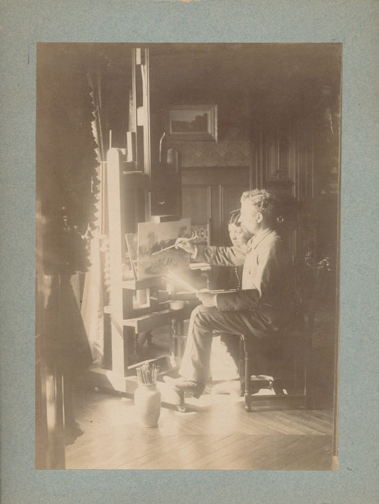 atelier peinture peintre chevalet albumine photo photographie époque