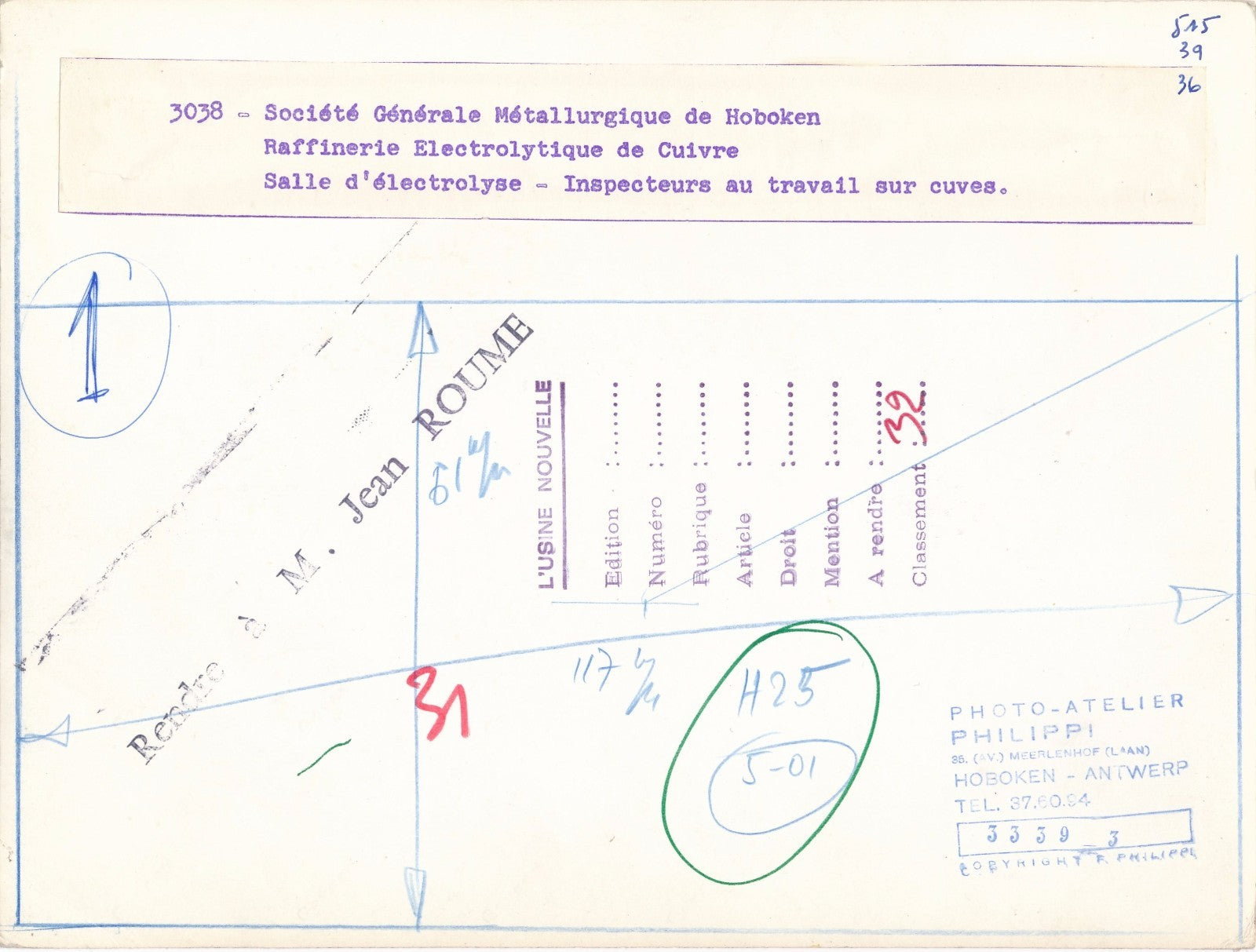 Photo argentique presse Métallurgie Hoboken Belgique industrie