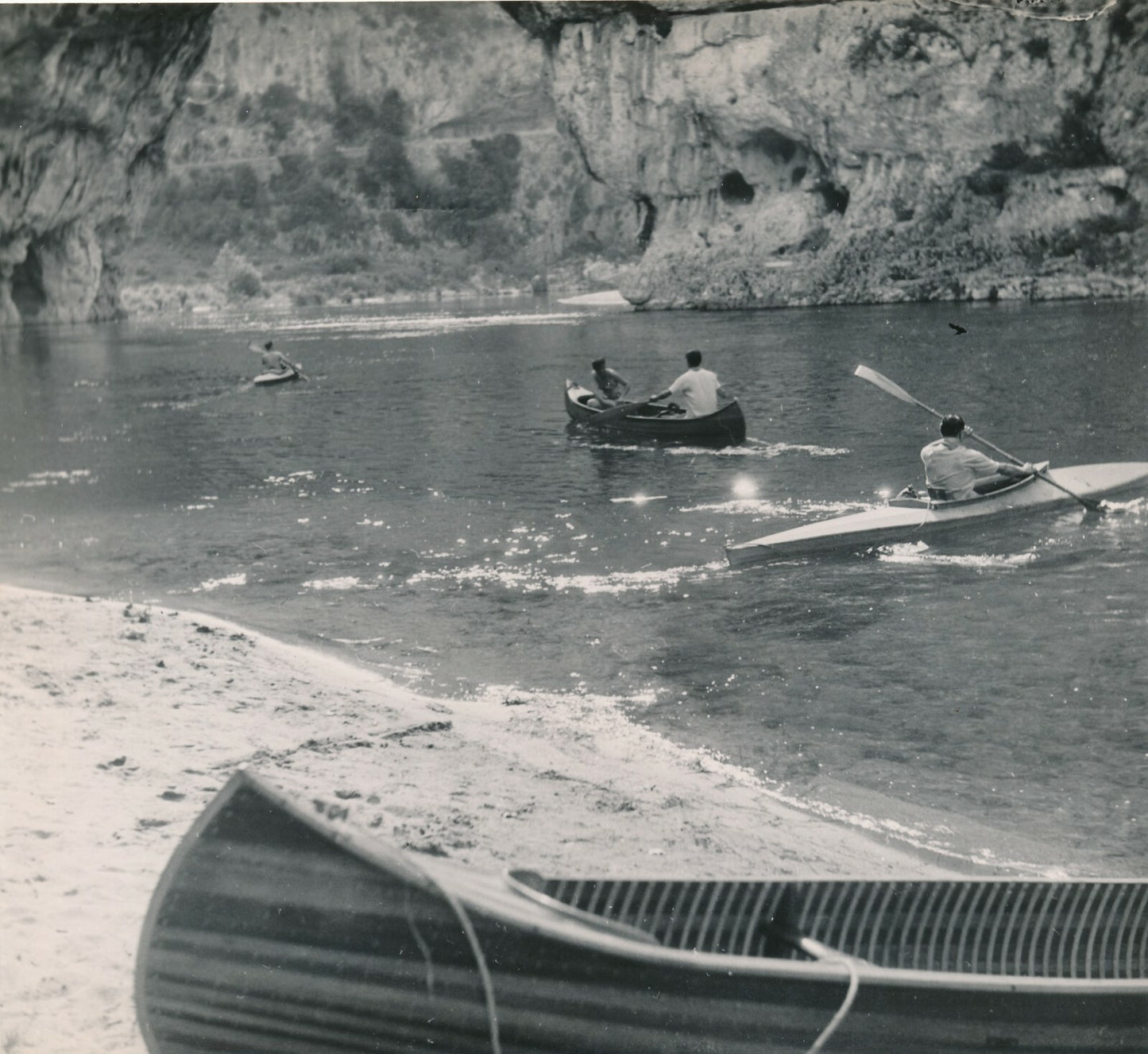 Descente Ardèche années 1960 5 photos photographie Gamet cachet lot