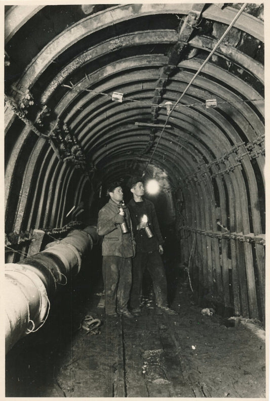 Photographie travail mine mineur tirage argentique d'époque V. 1940 ouvrier