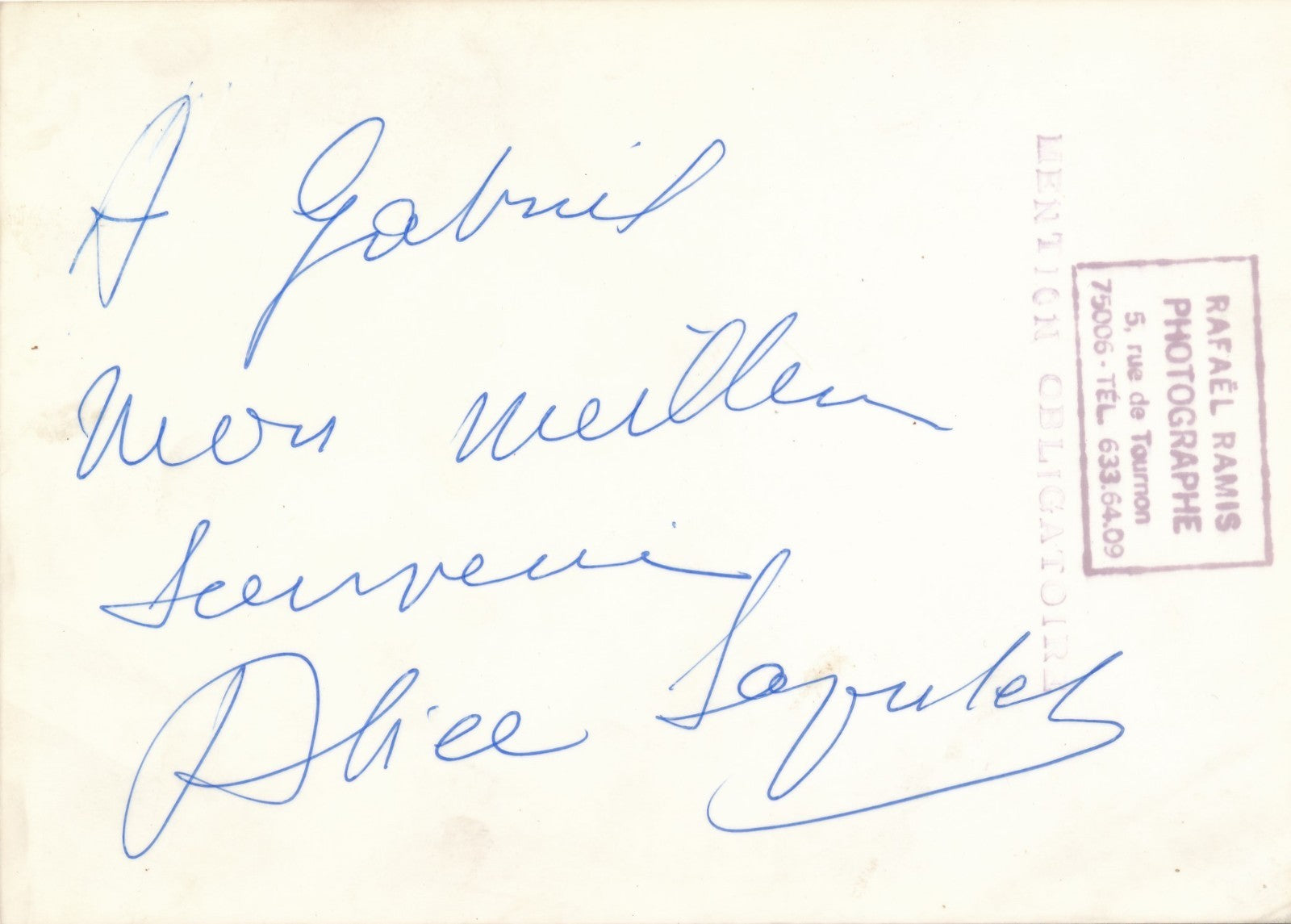 Photo Alice Sapritch (1916-1990) actrice théâtre comédienne signée époque 