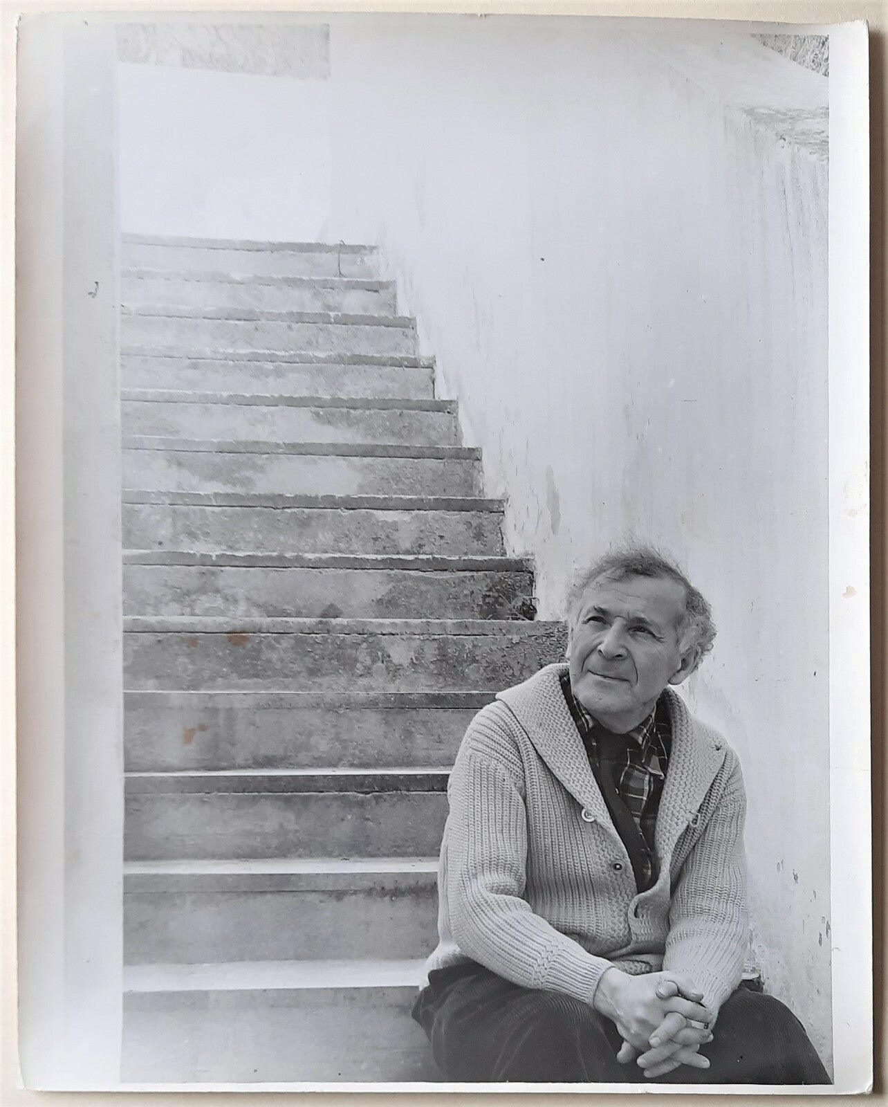 Marc CHAGALL photo photographie époque Saint-Paul-de-Vence 1955 escalier