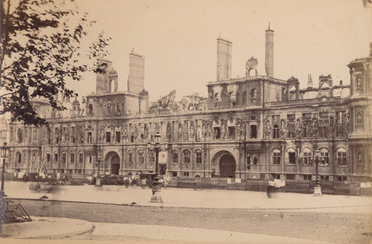 Photographie commune de paris 1871 hôtel de ville albumine
