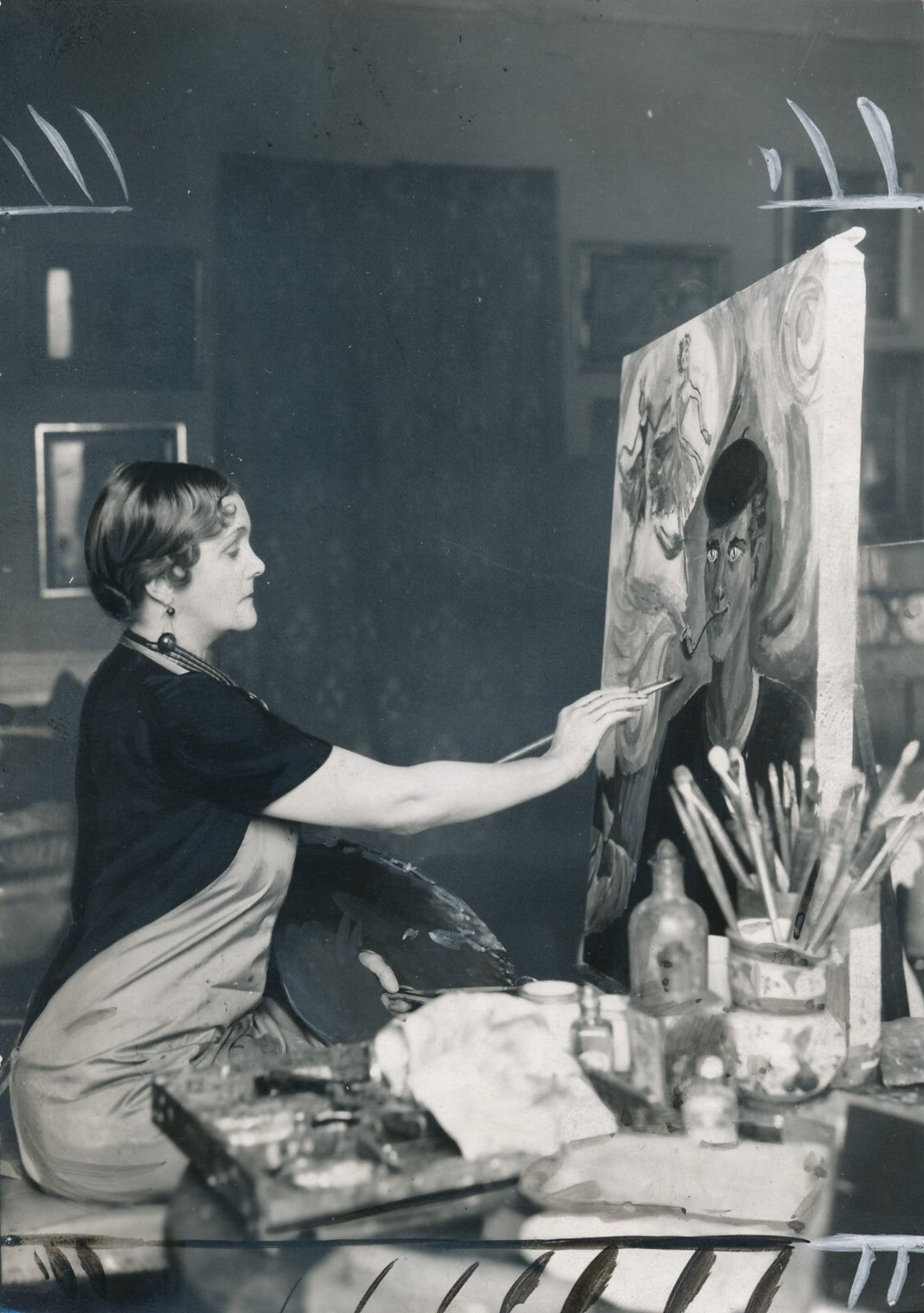 Lady CLERK épouse George Clerk peinture atelier photo photographie