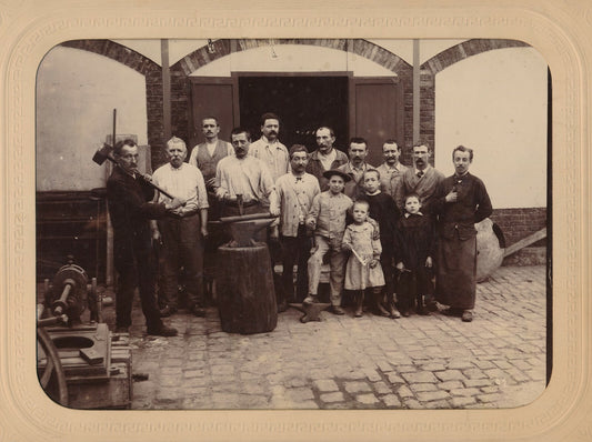 ouvrier mécanique Glacières Paris rue Rouelle photo  c. 1900 outils photographie