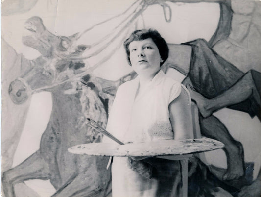 photo Yvette Alde  artiste peintre tirage argentique époque Nordmann v. 1950