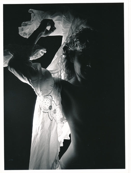 Étude nu anonyme amateur ombre photo photographie v. 1980 sexy femme