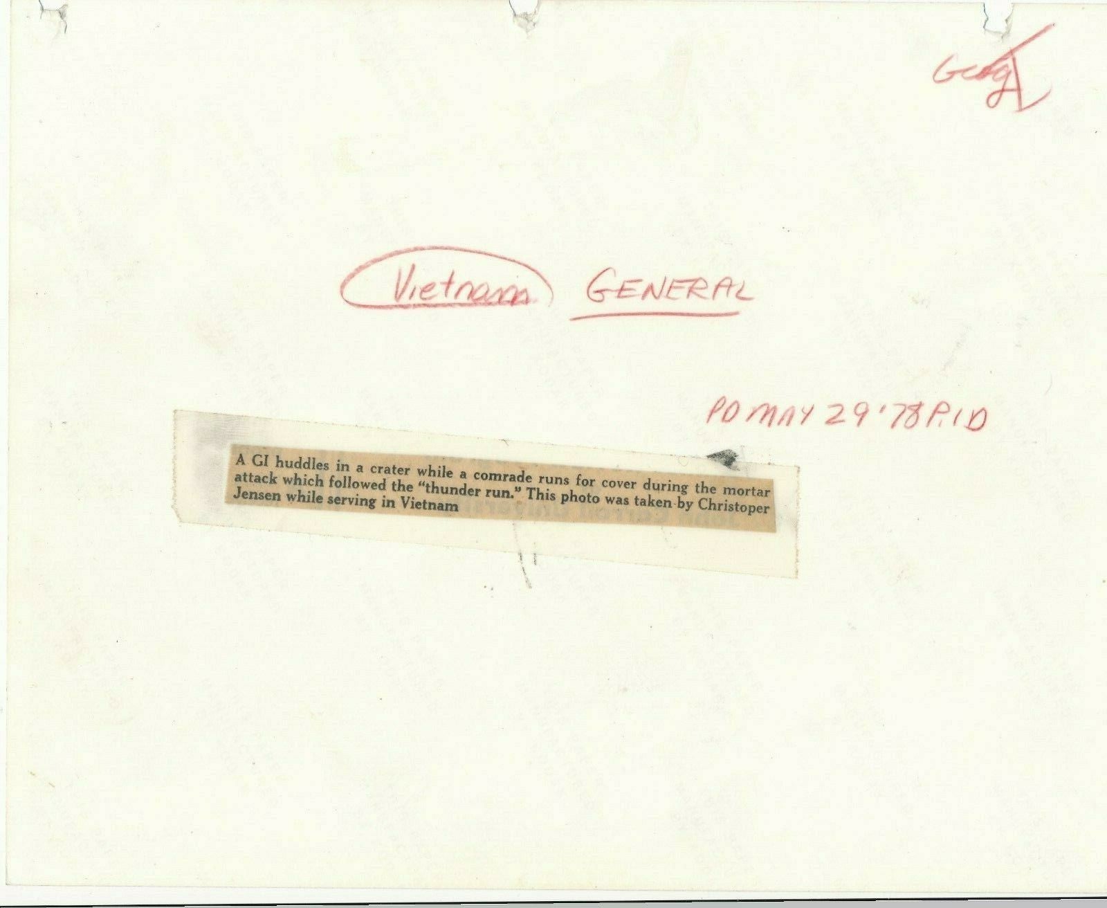 Vietnam guerre soldat Christopher JENSEN photo photographie postérieur