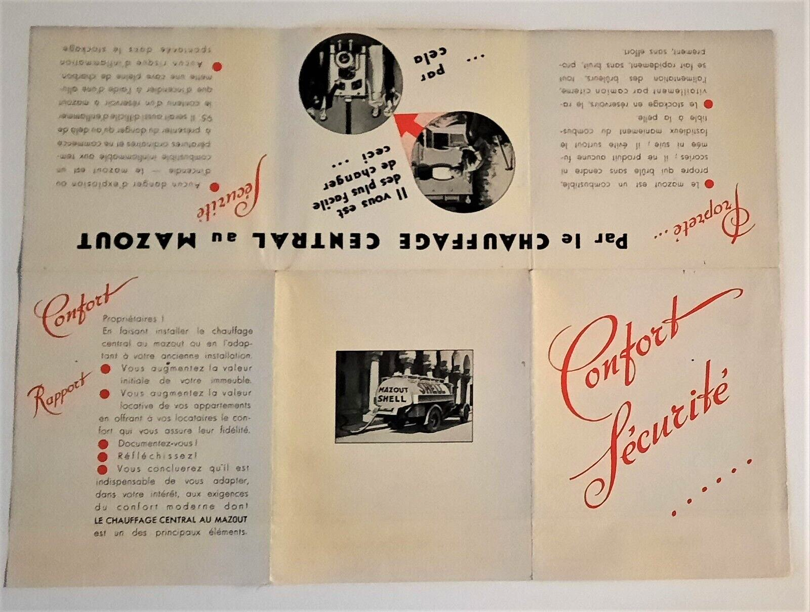 Montage photographique imprimé chauffage gaz publicité v. 1950