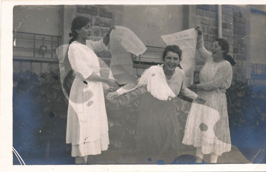 Photo snapshot double exposition argentique amateur dos carte postale