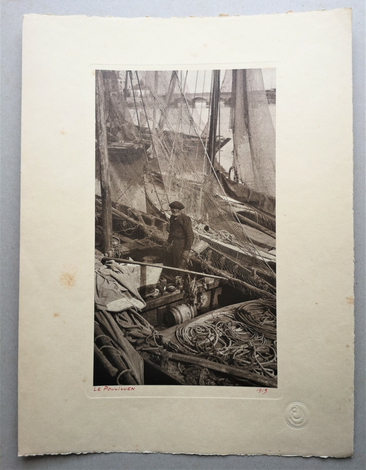 Le Pouliguen Loire Atlantique port pêcheur 1913 photographie époque soigné