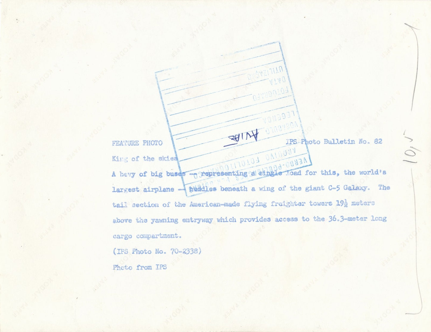 photo Le plus grand avion le C-5 Galaxy tirage argentique époque 1968