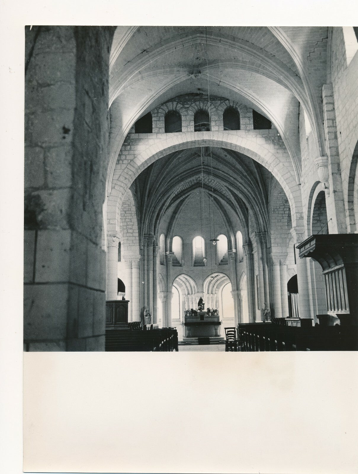 Morienval Abbatiale 4 photos église photo photographie v. 1950 religion
