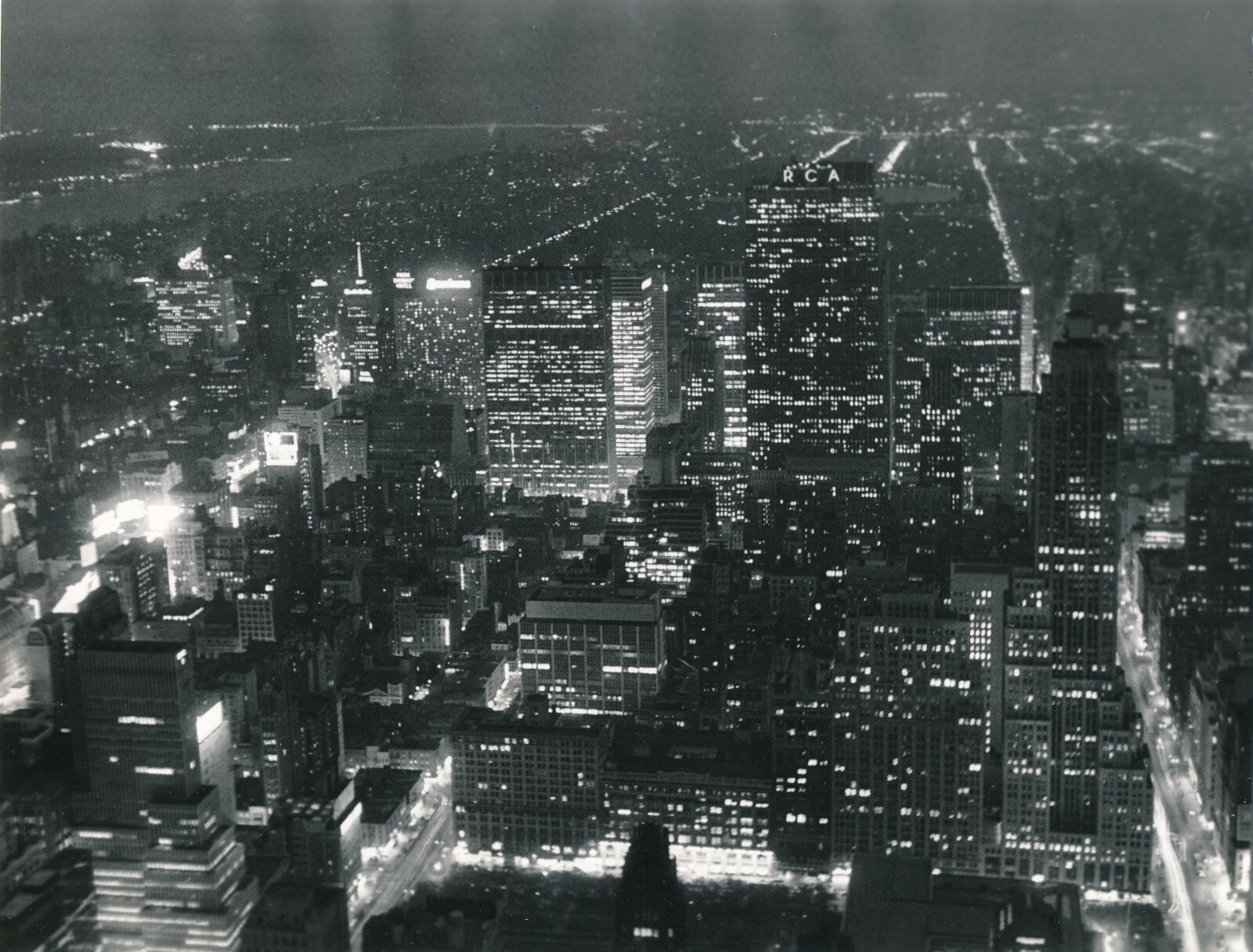 New-York nuit 2 tirages époque photo photographie architecture v. 1960