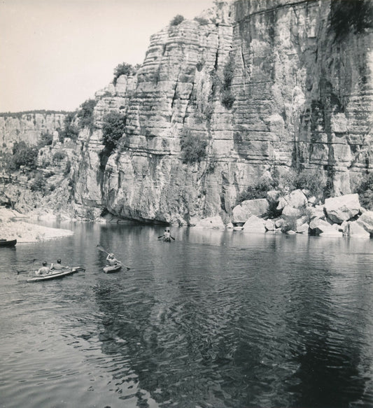 Descente Ardèche années 1960 5 photos photographie Gamet cachet lot