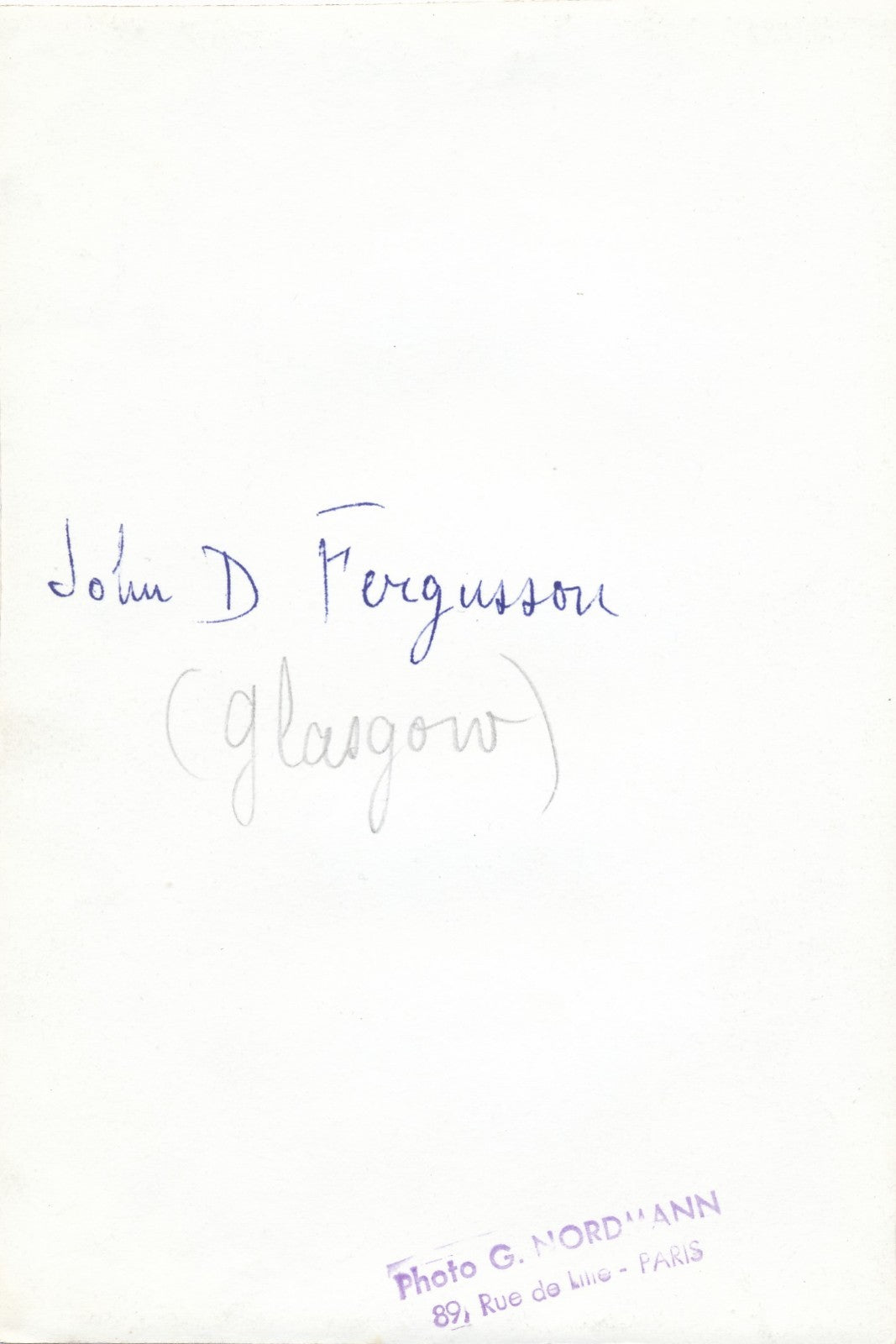 John Duncan FERGUSSON peintre portrait argentique époque Ecosse photographie