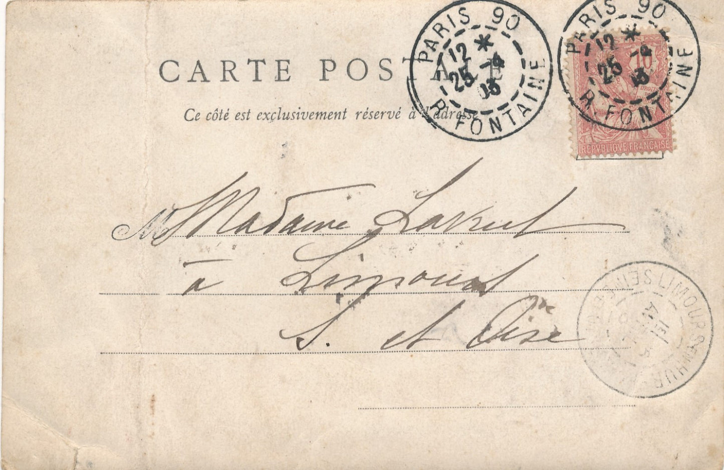 Louise LAVRUT peintre carte autographe signée et carte exposant photo 1900