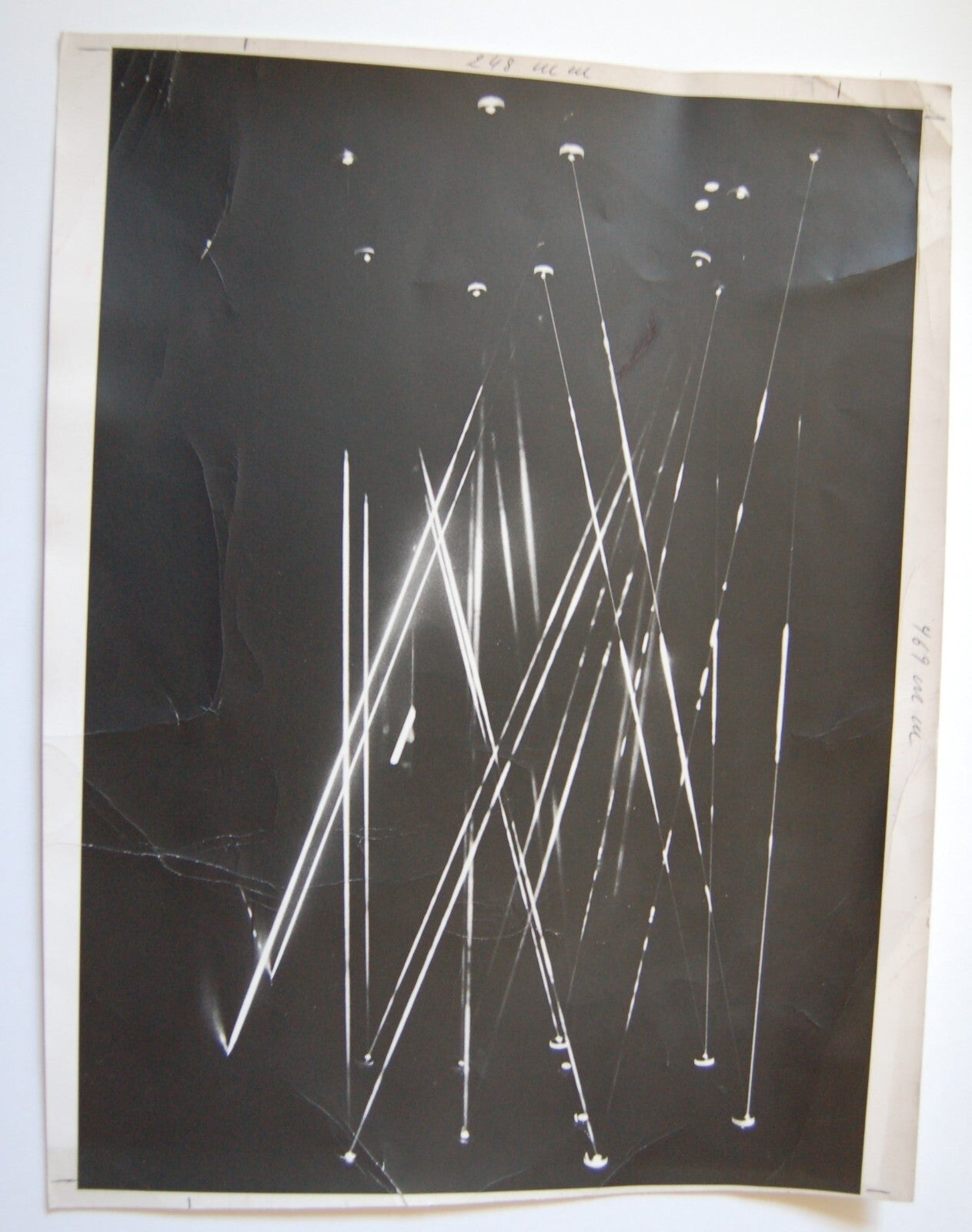 Document photo photographie artiste Adolf LUTHER laser 1970 lumière