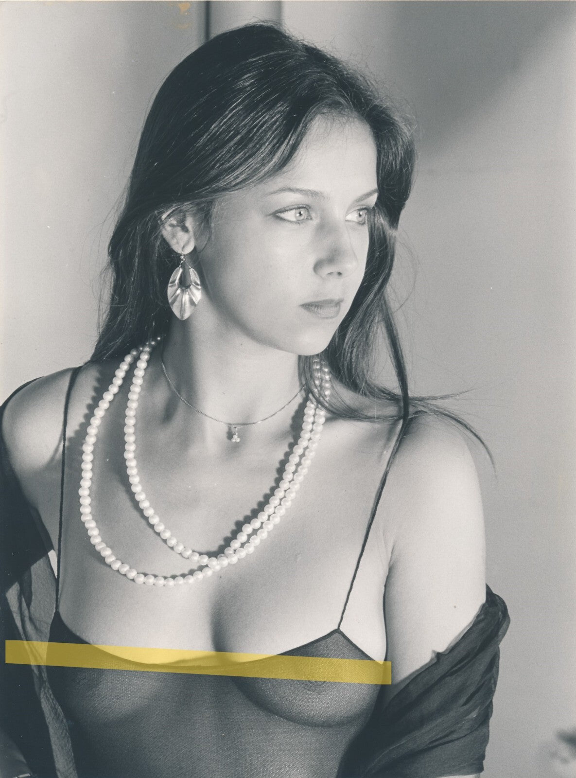 Étude nu anonyme amateur transparence photo photographie v. 1980 sexy femme