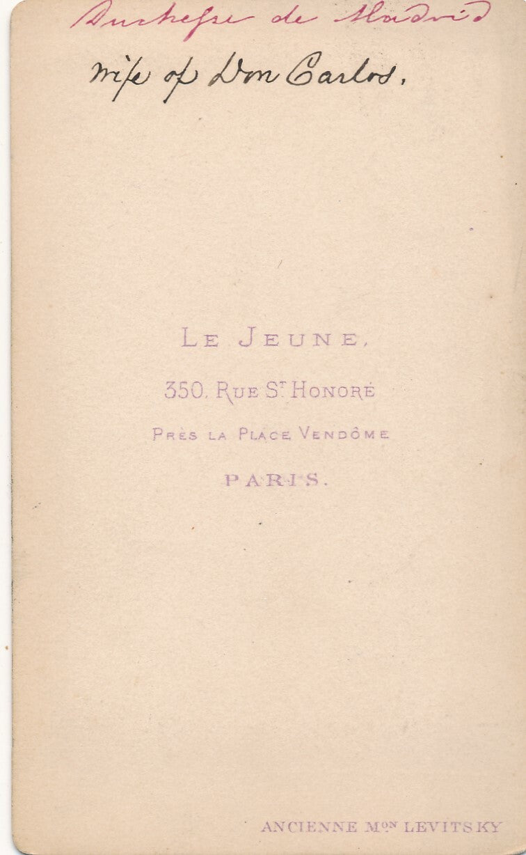 MARGUERITE DE PARME 1847-1893 photo photographie cdv Bourbon