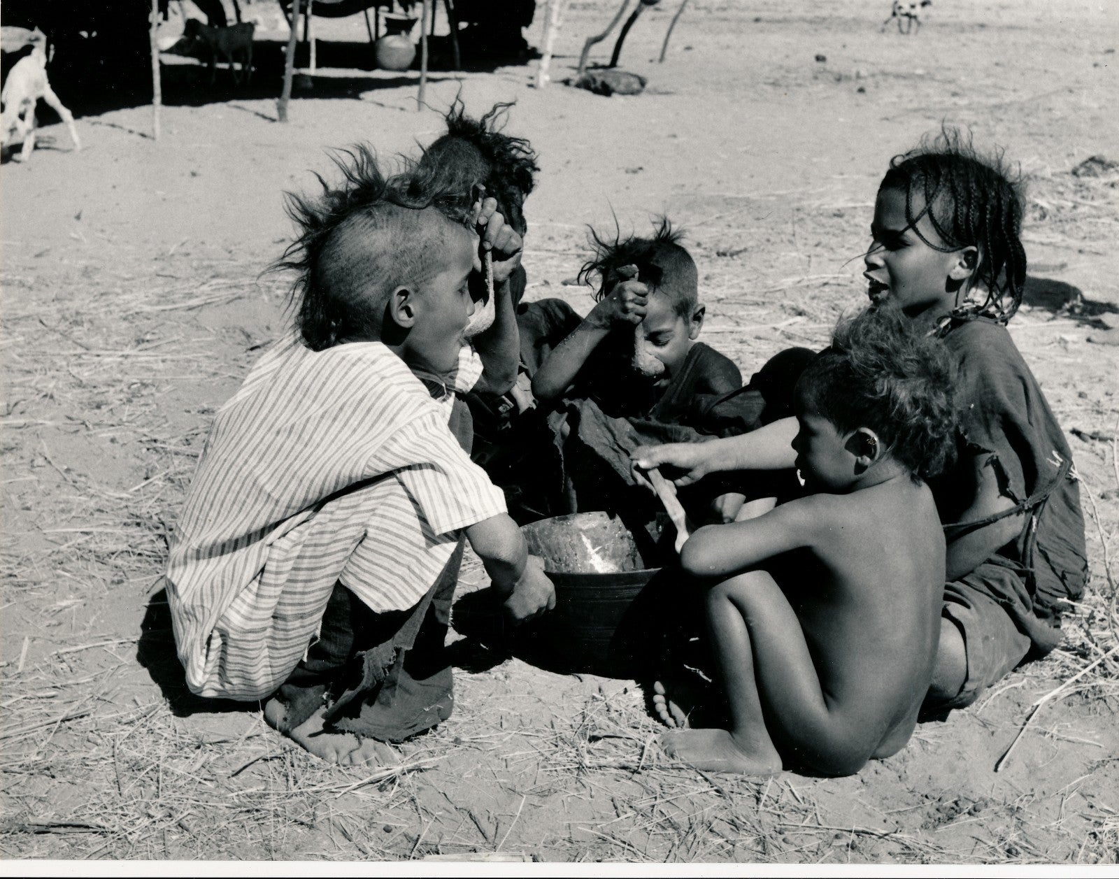 photo Maroc ? Afrique Nord enfants  tirage argentique époque vers 1960